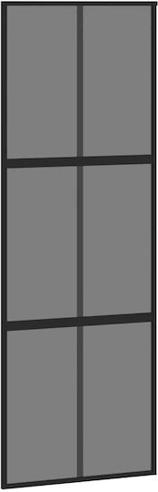 Vidaxl Комплект за плъзгаща врата Черен 76x205 см Закалено стъкло Черен