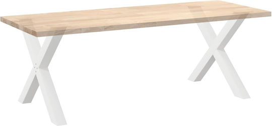 vidaXL Metallic Furniture Legs 2 Pieces Suitable for Table / Coffee Table / Office 90x72cm White