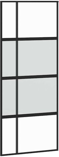 Vidaxl Schiebetürbeschlag-Set Schwarz 90x205 cm Sicherheitsglas Schwarz