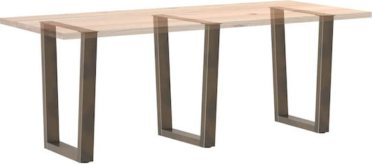 vidaXL Metallic Furniture Leg 3 Pieces Suitable for Table / Coffee Table / Office 70x72cm Brown