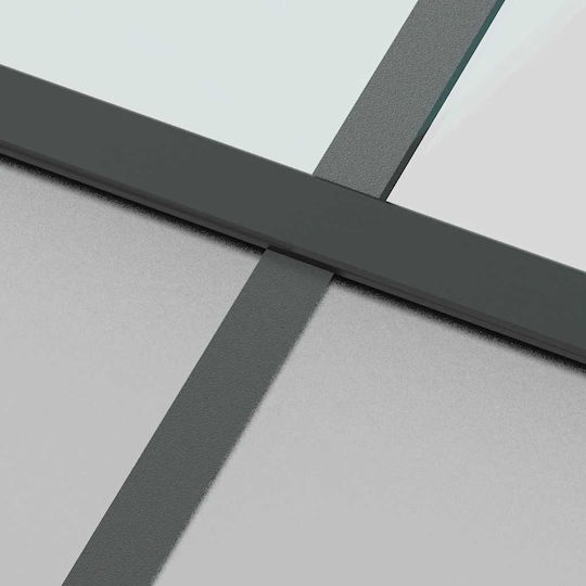 Vidaxl Комплект за плъзгаща врата Черен 90x205 см Закалено стъкло Черен