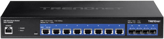 Trendnet TEG-7124WS Unmanaged L2 PoE+ Switch με 8 Θύρες Gigabit (1Gbps) Ethernet και 4 SFP Θύρες