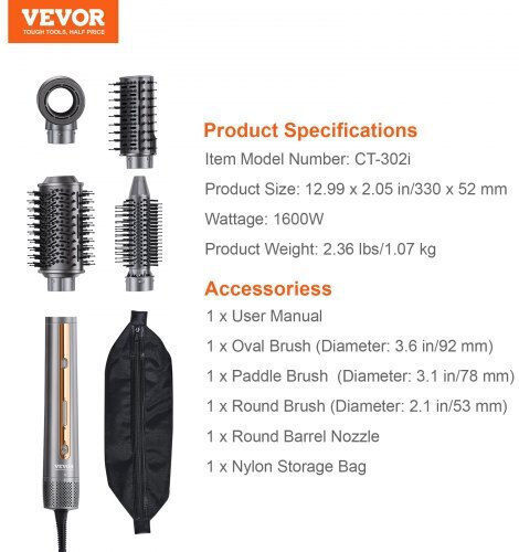 Vevor Ionischer Multistyler Beheizt mit Keramikbeschichtung 1600W