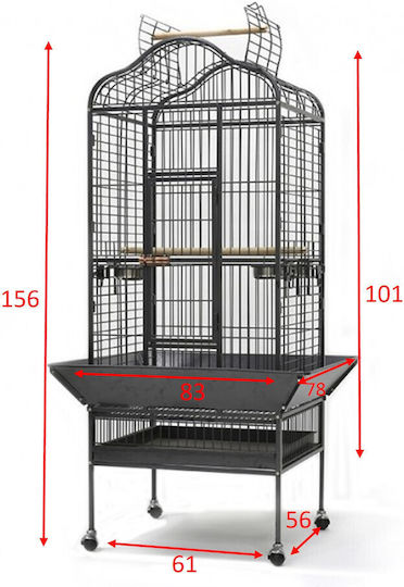 King Kong Cages Bird Cage 83x78x156cm. Black
