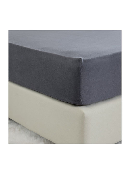 Nima Sheet Super-Double with Elastic 160x200+40cm. Tender Dark Gray