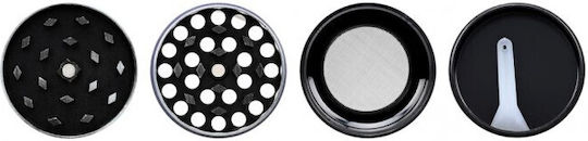Atomic Metal Σκαλιστο Grinder 40mm 4 Parts 0212584 Τρίφτης Καπνού Σχέδιο D