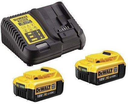 DEWALT Комплект 2 Батерии за Инструменти Литиеви 18V Капацитет 4Ах със Зарядно