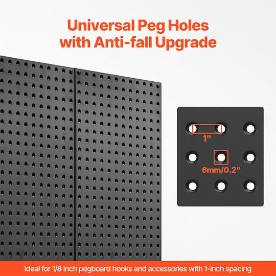 Panouri Metalice Vevor pentru Pegboard 2 Panouri 32" X 16" Organizator de Perete pentru Unelte de Garaj