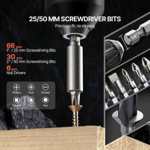 Vevor Set of 246 Drills HSS with Hexagonal Shank for Metal και Wood