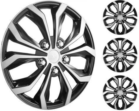 Vevor Car Hubcap Set with Chevrolet Emblem 16" 4pcs Silver /Black