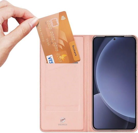 Dux Ducis Skin Pro Book Piele / Silicon Roz (Galaxy S25+)