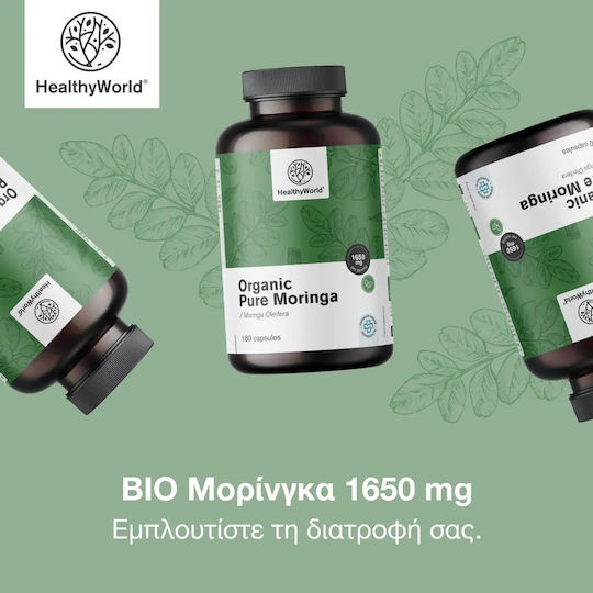 Healthy World Organic Pure Moringa 1650mg 180 caps