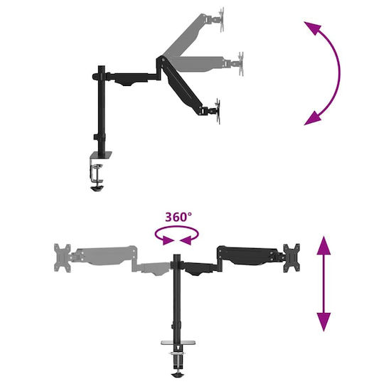 vidaXL Stand Desk Mounted Monitor up to 27" with Arm (4012171)