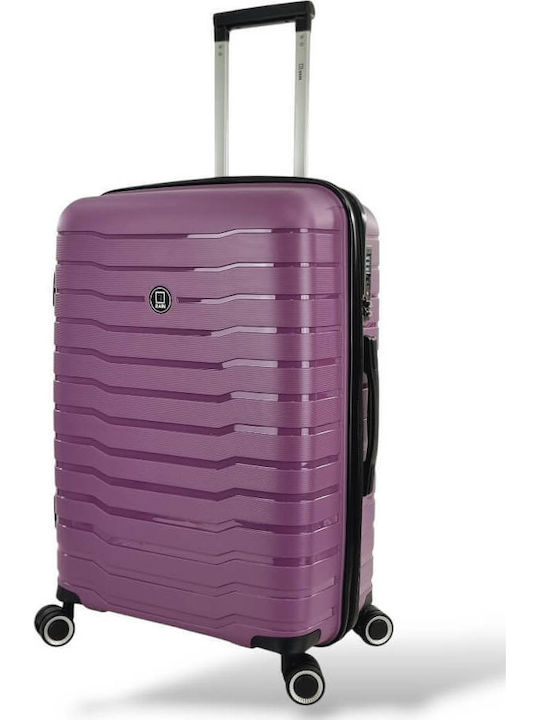 Rain Large Hard Travel Suitcase Purple with 4 Wheels Height 75cm