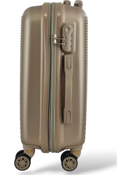 Playful Bags Cabin Travel Suitcase Hard Gold with 4 Wheels Height 55cm & Backpack