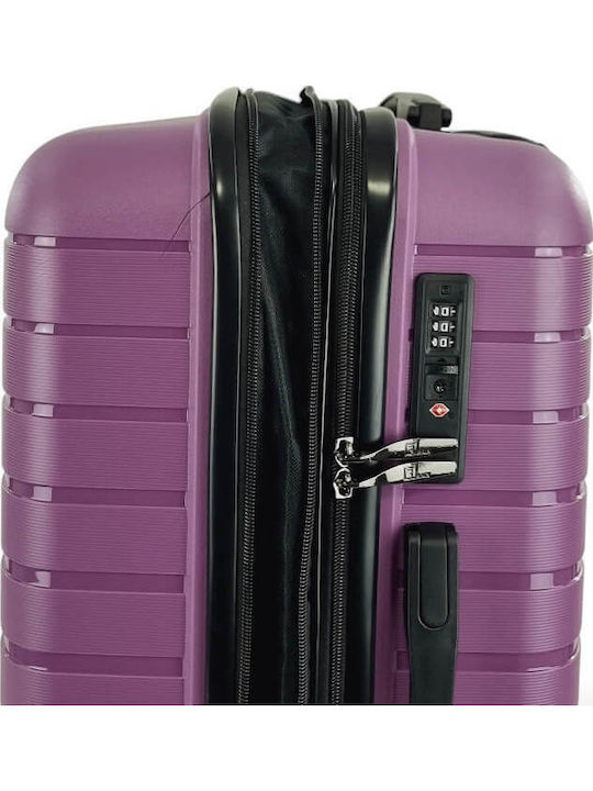 Rain Large Hard Travel Suitcase Purple with 4 Wheels Height 75cm