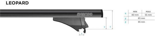 Menabo 135cm. pentru Volvo V90 2016+ (cu picioare pentru portbagaj de acoperiș și blocare) Negre