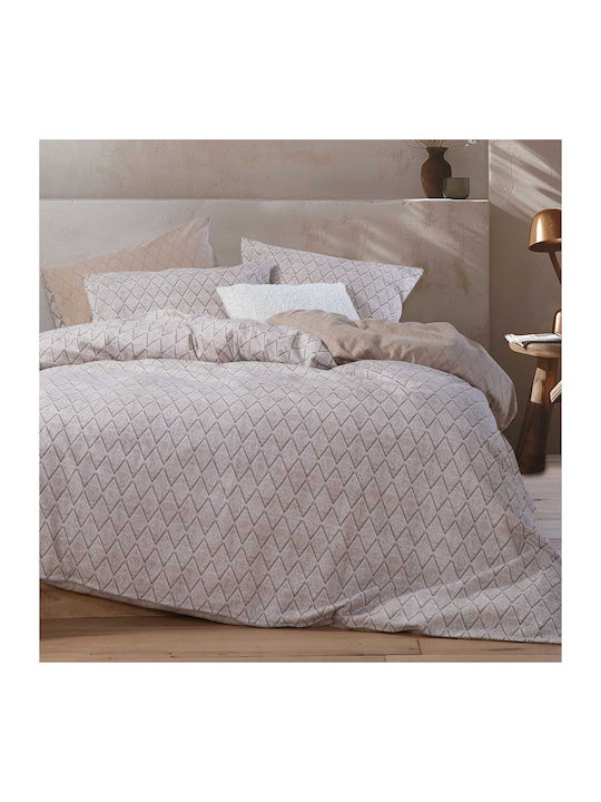 Nef-Nef Homeware Bettwäsche-Set Überdoppel 240x260cm. Torredo Beige 4Stück