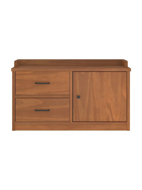 Entry Furniture with Shoe Rack & Bench Coffee 87x40x50cm