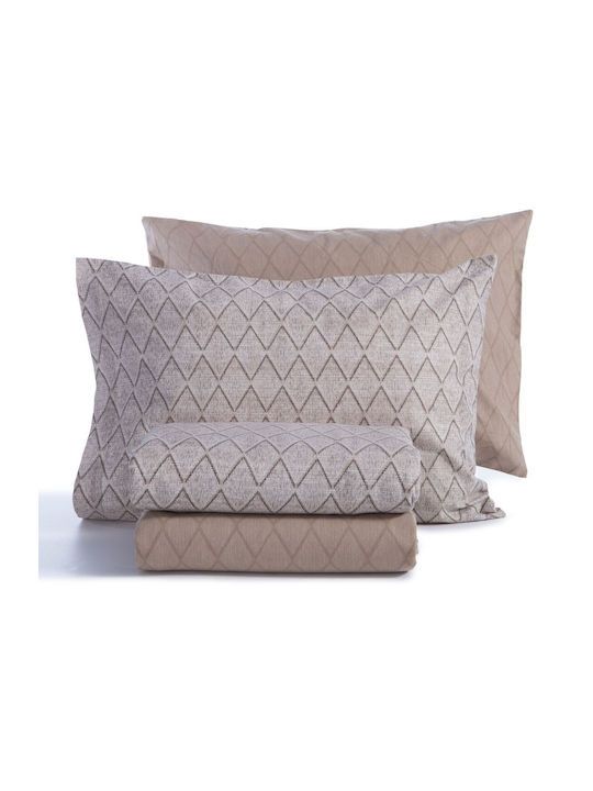 Nef-Nef Homeware Bettwäsche-Set King Size 270x260cm. Torredo Beige 4Stück