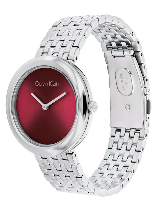 Calvin Klein Γυναικείο Ρολόι 24mm Μπαταρίας με Ασημί Μεταλλικό Μπρασελέ