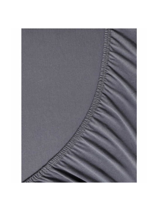 Nima Sheet for Single Bed with Elastic 100x200+40cm. Tender Dark Gray