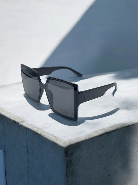 Dasoon Vision Women's Sunglasses with Black Plastic Frame and Black Lens 2478103