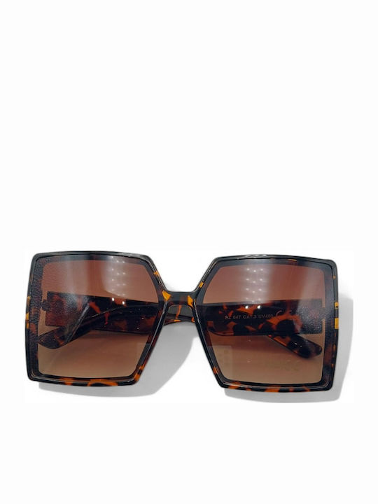 Dasoon Vision Women's Sunglasses with Brown Plastic Frame and Brown Lens
