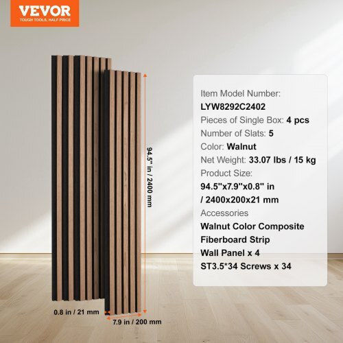 Vevor Ηχοαπορροφητικό Πάνελ (1τμχ) 20cm x 240cm σε Καφέ Χρώμα