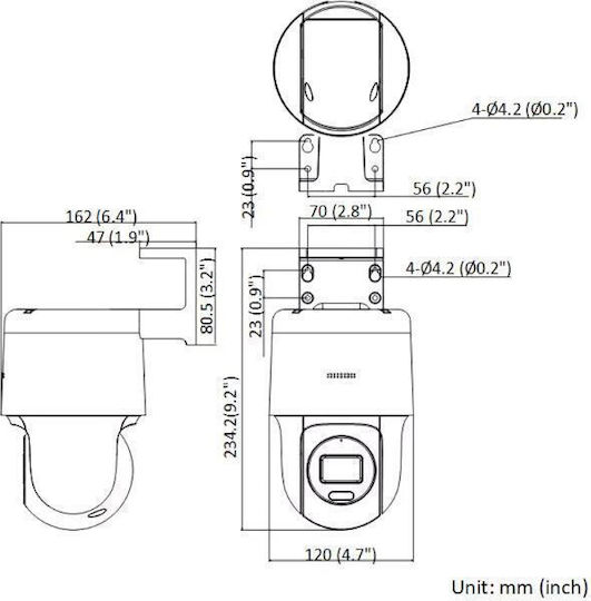 Hikvision DS-2DE2C400MW-DE(F0)(S7) IP Cameră de Supraveghere Full HD+ 4MP Rezistentă la apă cu Comunicare Bidirecțională și Lentilă 2.8mm