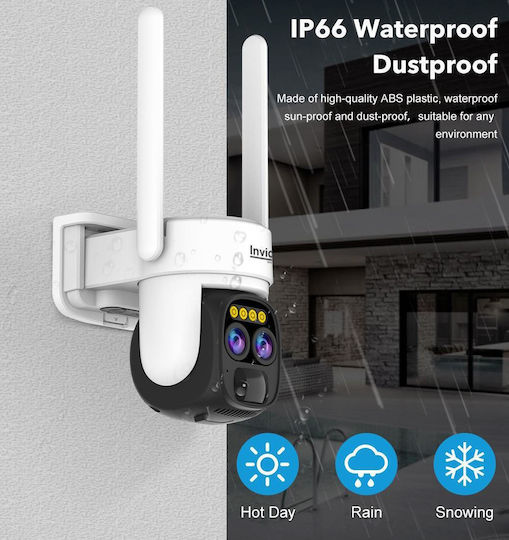 Invictus HTP-2 IP Überwachungskamera Wi-Fi 3.7MP Wasserdicht Batteriebetrieben mit Zwei-Wege-Kommunikation