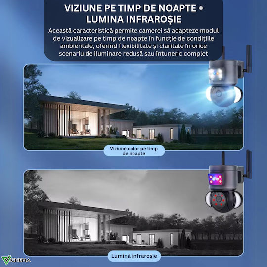 SentinelVue IP Überwachungskamera 4G Full HD+ 4MP Wasserdicht mit Bidirektionaler Kommunikation Graue