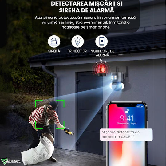 SentinelVue IP Überwachungskamera 4G Full HD+ 4MP Wasserdicht mit Bidirektionaler Kommunikation Graue