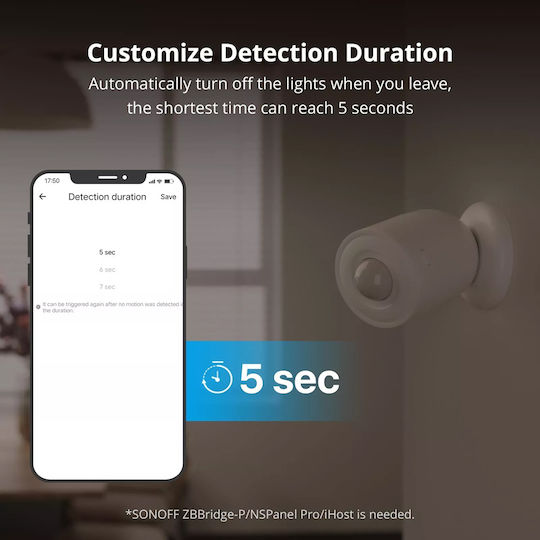 Sonoff SNZB-03P PET Wireless ZigBee / Wi-Fi Motion Sensor 110° Range 6m