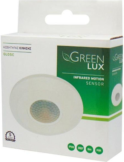Greenlux Verkabelter Bewegungssensor Überwachung 360° Erkennungswinkel Reichweite 6m