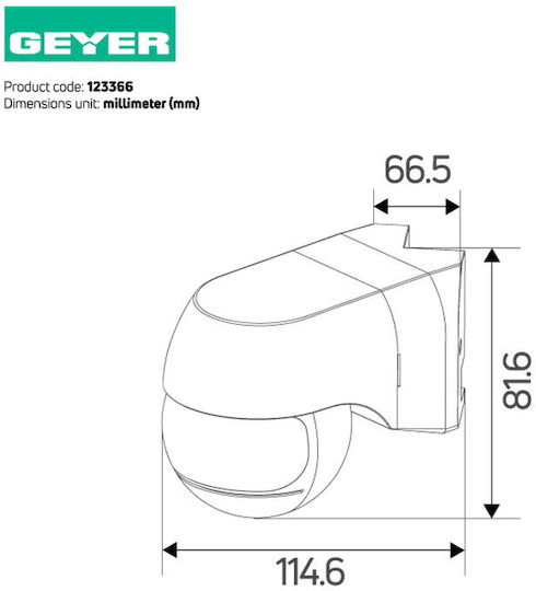 Geyer Verkabelter Bewegungssensor Infrarot 220° Erkennungswinkel 12m Reichweite
