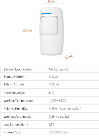 Staniot Motion Sensor PET Battery in White Color PR100