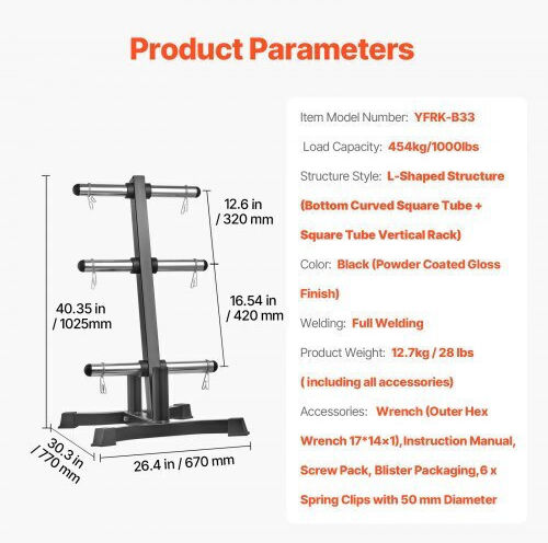 Vevor Gewichtsscheiben Home Gym Langhantel Ablageständer 2 Zoll 1000 lbs Kapazität