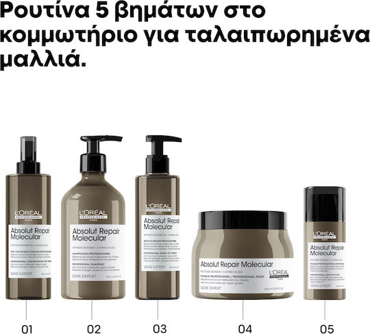 L'Oréal Professionnel Absolut Repair Molecular Hair Mask for Repairing with Peptides 500ml