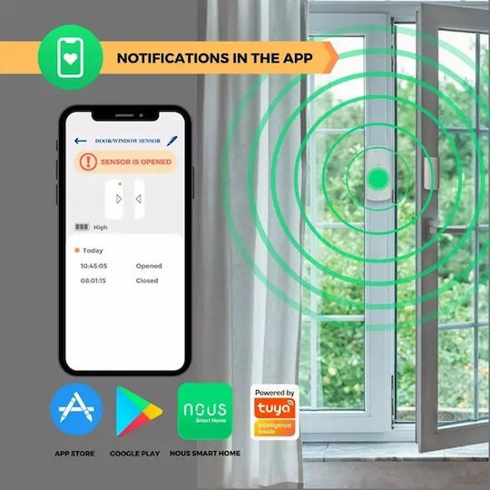 Nous Безжичен Сензор За Контакт Wi-Fi И Зигби