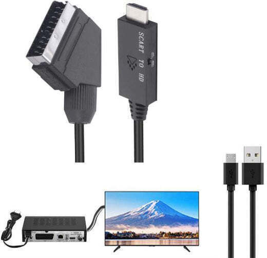 Cable Scart Male To Hdmi Male with Micro Charging Cable 1m