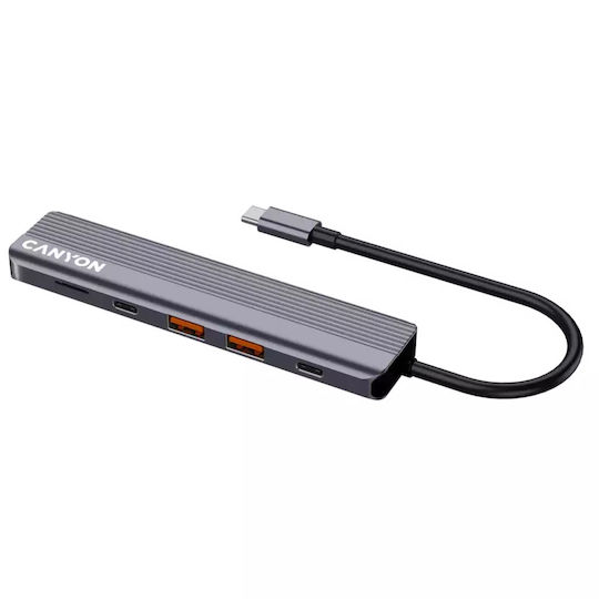Canyon USB-C Docking Station with HDMI 4K PD Ethernet Grey