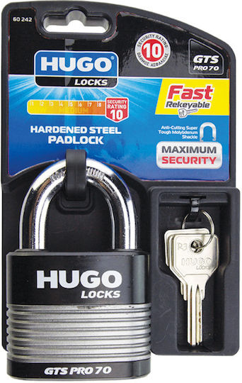 Hugo Locks GTS Pro 63 Oțel Lăcăt Potcoavă cu cheie 63mm 1buc