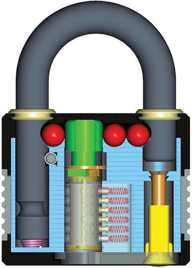 Hugo Locks GTS Pro 63 Steel Padlock Brass with Key 63mm Black 1pcs