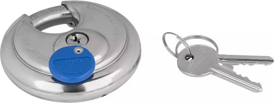 Abus Diskus Steel Padlock Discus Padlock with Key 70mm Silver 1pcs