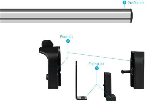 Bare Crossbars for Mercedes Citan W415 Model 2012+ Set with Roof Rack Legs and Lock Aluminum Menabo Professional