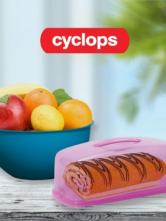 Cyclops Bread Box with Lid Plastic Pink