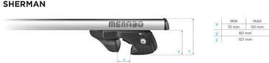 Menabo Sherman Silver Roof Bars Toyota Avensis T210 Wagon 2000-2003