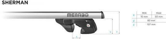 Menabo Sherman Silver Roof Bars Toyota Avensis T210 Wagon 2000-2003