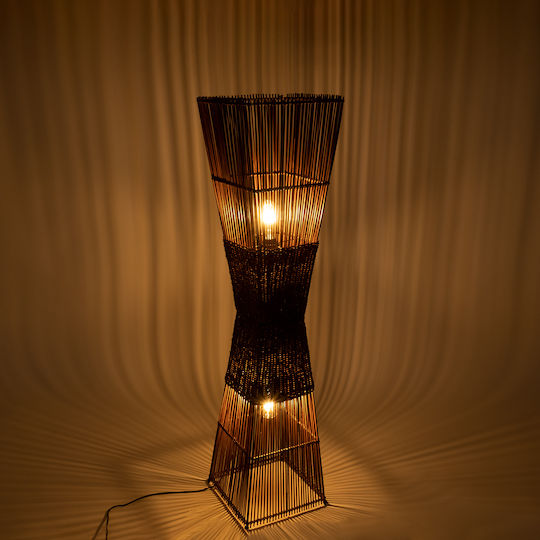GloboStar Palma Floor Lamp H130xW30cm. with Socket for Bulb E27 Brown